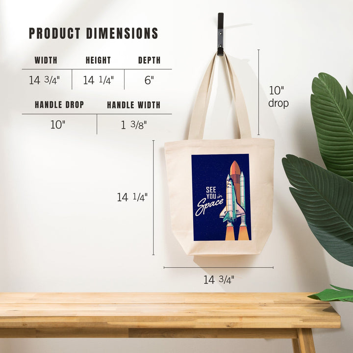 Space Queens Collection, Shuttle Launch, See You In Space, Tote Bag Totes Lantern Press 