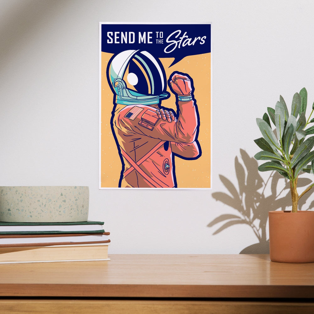 Space Queens Collection, Woman Astronaut, Send Me To The Stars, Art & Giclee Prints Art Lantern Press 