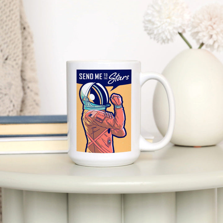 Space Queens Collection, Woman Astronaut, Send Me To The Stars, Ceramic Mug Mugs Lantern Press 