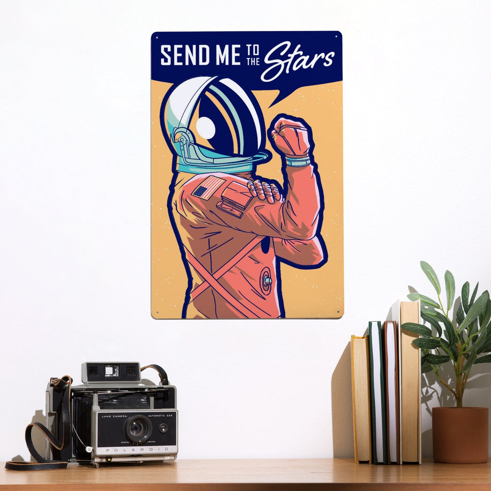 Space Queens Collection, Woman Astronaut, Send Me To The Stars, Metal Signs Metal Lantern Press 