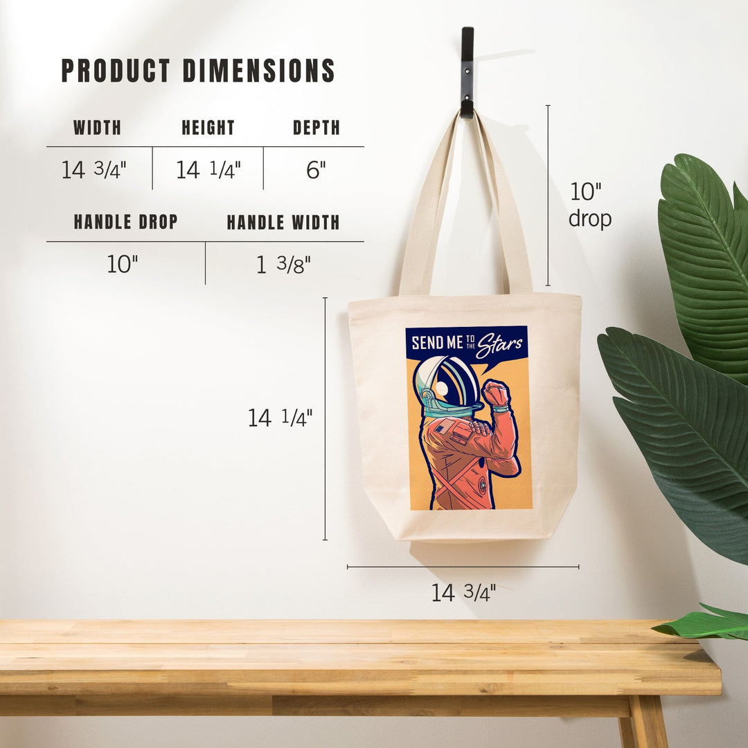 Space Queens Collection, Woman Astronaut, Send Me To The Stars, Tote Bag Totes Lantern Press 