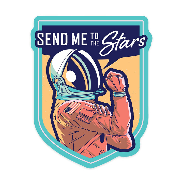 Space Queens Collection, Woman Astronaut, Send Me To The Stars, Vinyl Sticker Sticker Lantern Press 