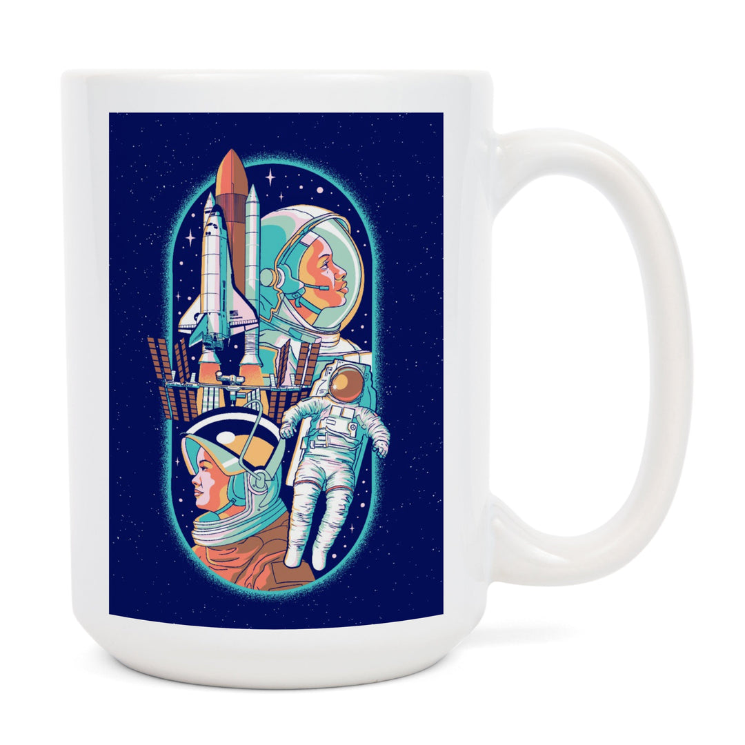 Space Queens Collection, Women in Space, Ceramic Mug Mugs Lantern Press 