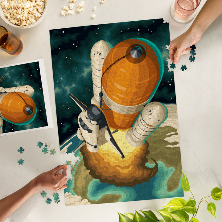 Space Shuttle Entering Orbit, Jigsaw Puzzle Puzzle Lantern Press 