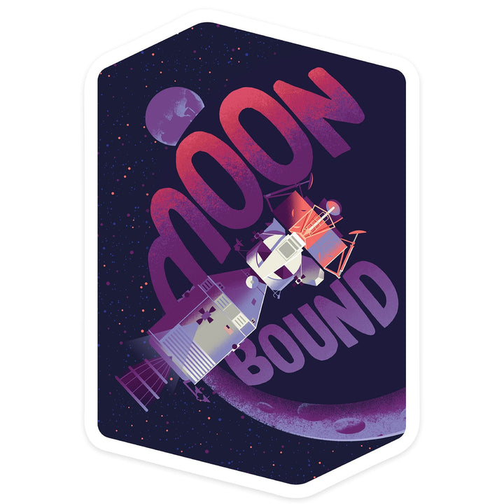 Spacethusiasm Collection, Apollo, Moon Bound, Contour, Vinyl Sticker Sticker Lantern Press 
