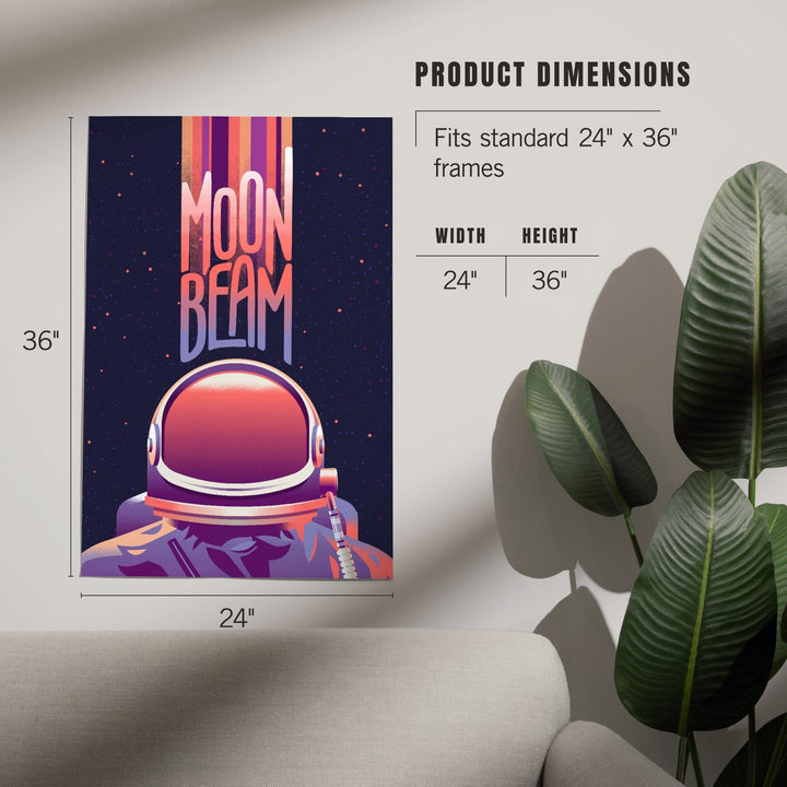 Spacethusiasm Collection, Astronaut, Moon Beam, Art & Giclee Prints Art Lantern Press 