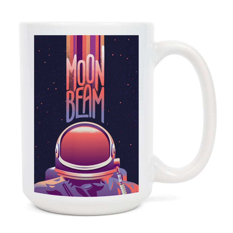 Spacethusiasm Collection, Astronaut, Moon Beam, Ceramic Mug Mugs Lantern Press 