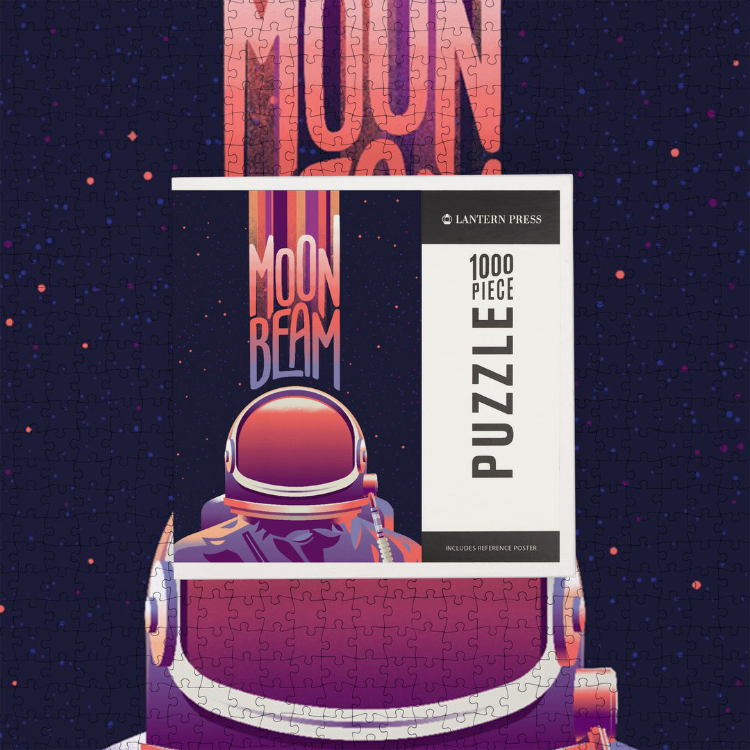 Spacethusiasm Collection, Astronaut, Moon Beam, Jigsaw Puzzle Puzzle Lantern Press 