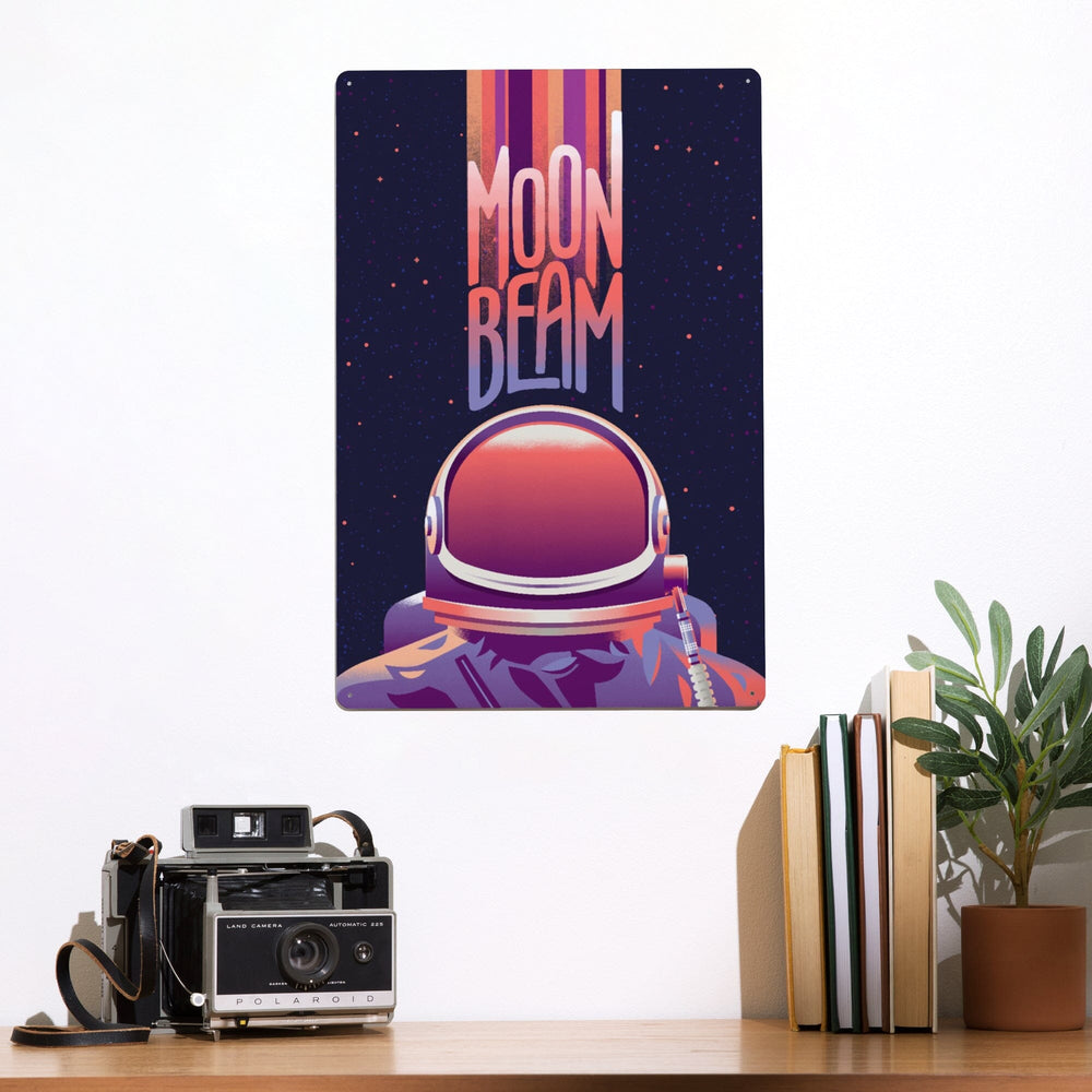 Spacethusiasm Collection, Astronaut, Moon Beam, Metal Signs Metal Lantern Press 