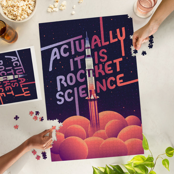 Spacethusiasm Collection, Rocket Launch, Actually It Is Rocket Science, Jigsaw Puzzle Puzzle Lantern Press 