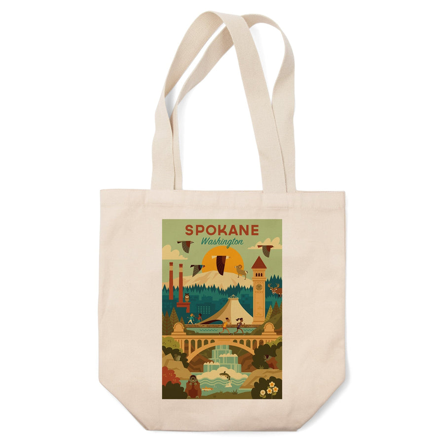 Spokane, Washington, Geometric, Tote Bag Totes Lantern Press 