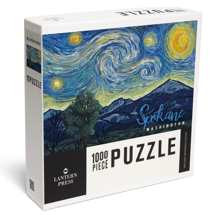 Spokane, Washington, Starry Night, Jigsaw Puzzle Puzzle Lantern Press 