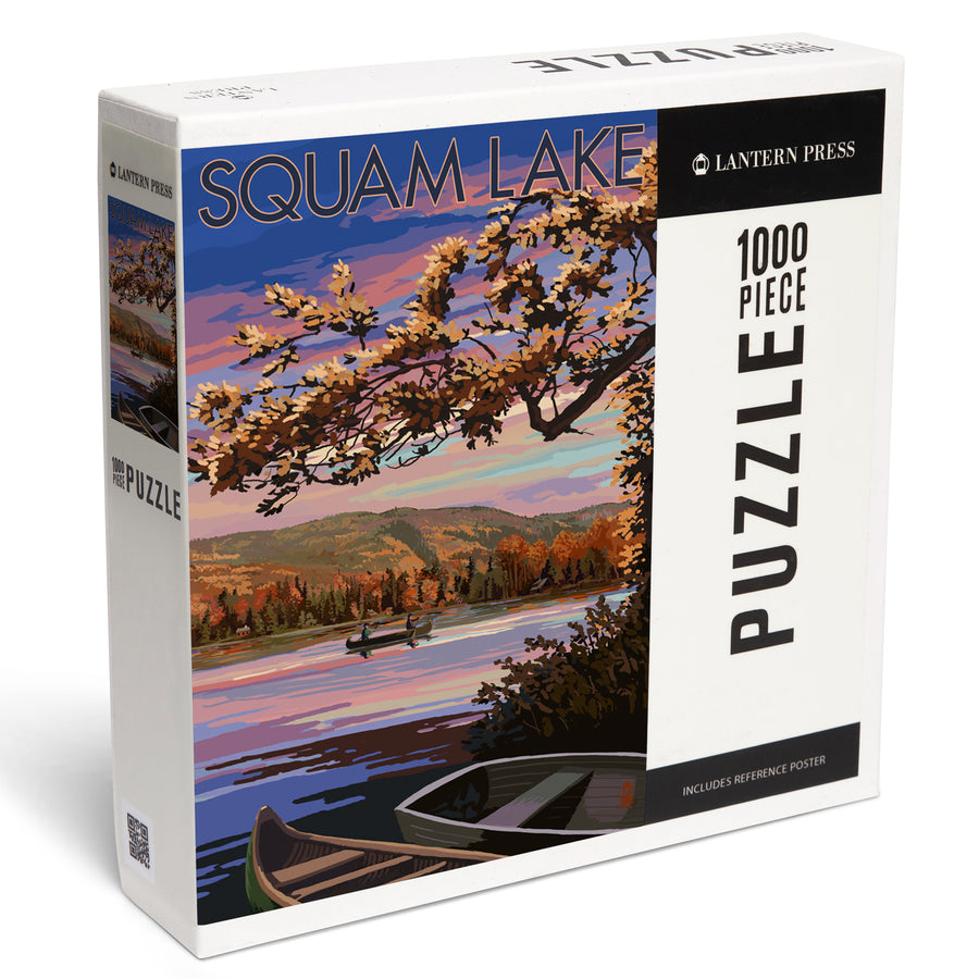 Squam Lake, New Hampshire, Lake at Dusk, Jigsaw Puzzle Puzzle Lantern Press 