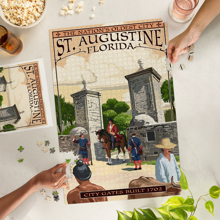 St. Augustine, Florida, City Gates, Jigsaw Puzzle Puzzle Lantern Press 