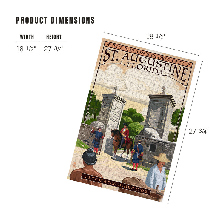 St. Augustine, Florida, City Gates, Jigsaw Puzzle Puzzle Lantern Press 