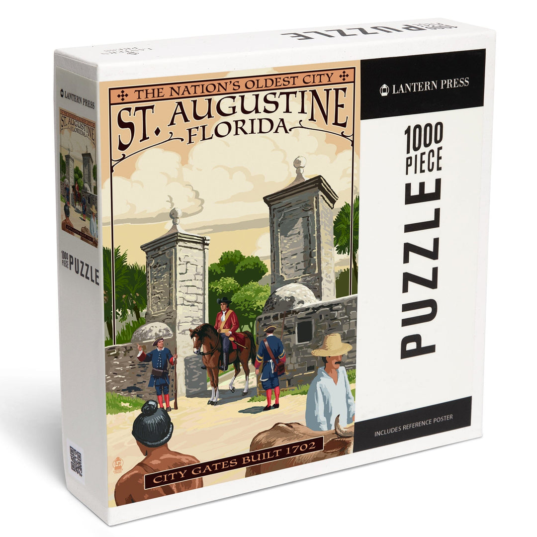 St. Augustine, Florida, City Gates, Jigsaw Puzzle Puzzle Lantern Press 