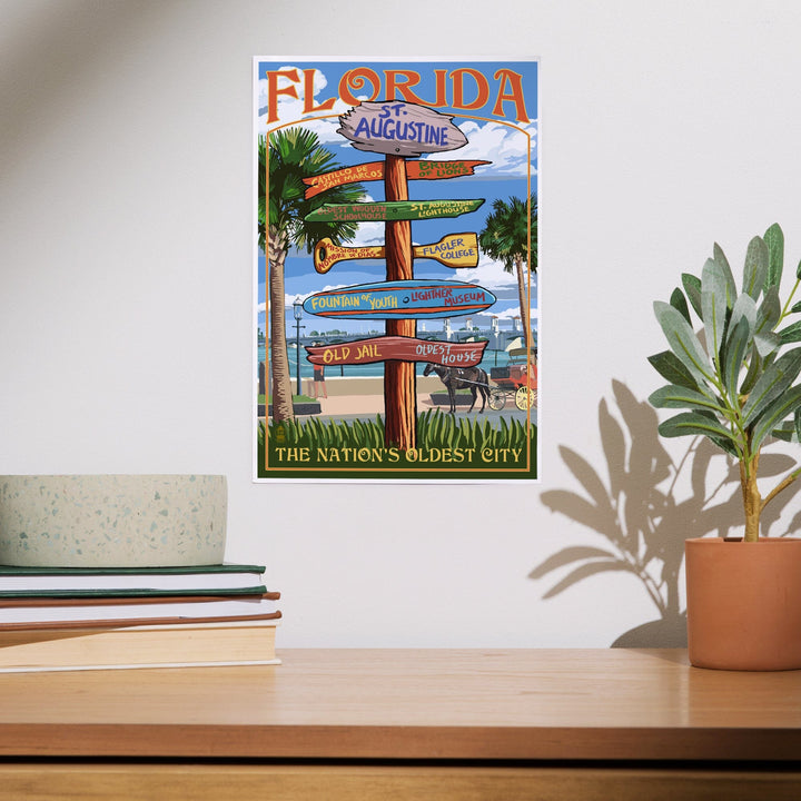 St. Augustine, Florida, Destinations Sign, Art & Giclee Prints Art Lantern Press 