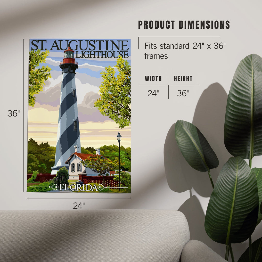 St. Augustine, Florida Lighthouse, Art & Giclee Prints Art Lantern Press 
