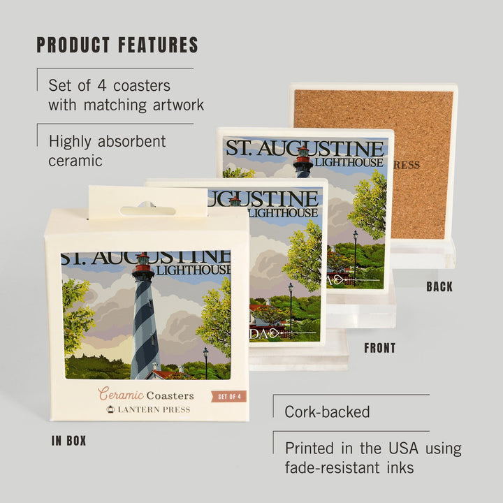 St. Augustine, Florida Lighthouse, Coasters Coasters Lantern Press 