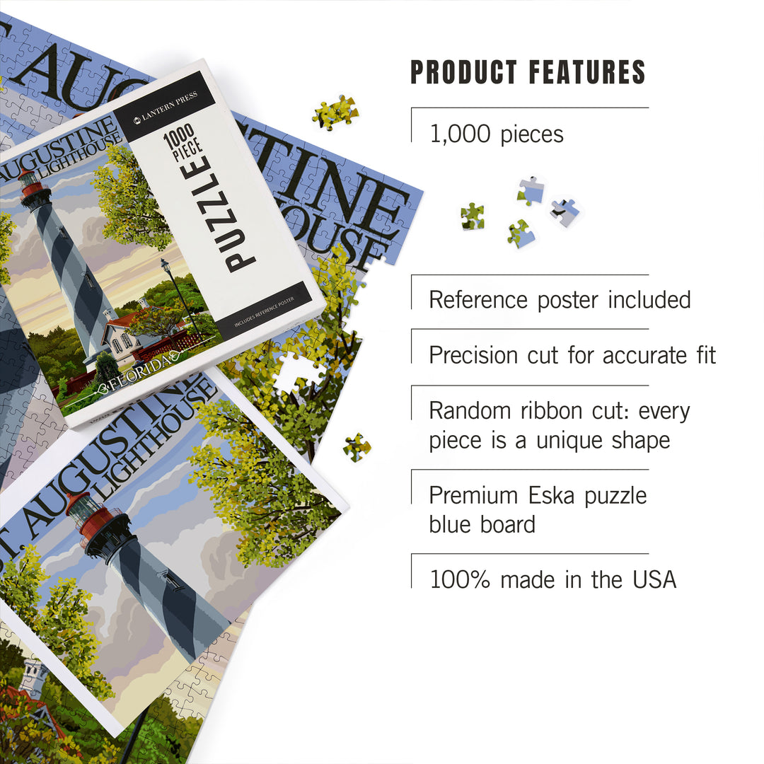 St. Augustine, Florida Lighthouse, Jigsaw Puzzle Puzzle Lantern Press 