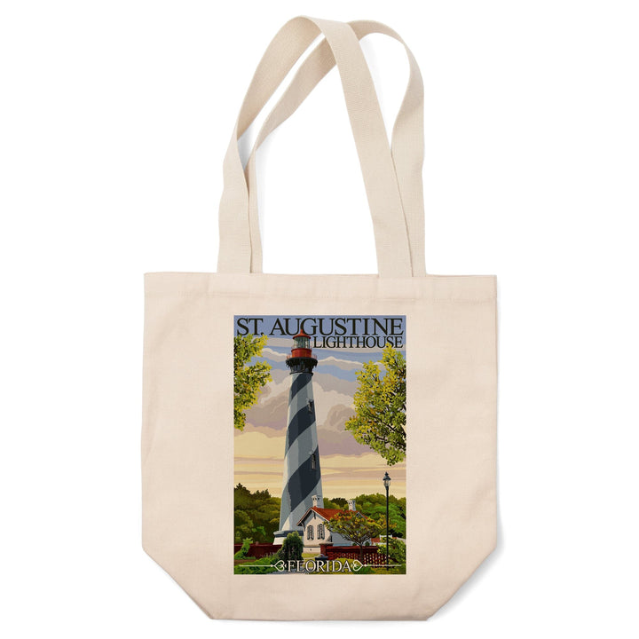 St. Augustine, Florida Lighthouse, Lantern Press Artwork, Tote Bag Totes Lantern Press 