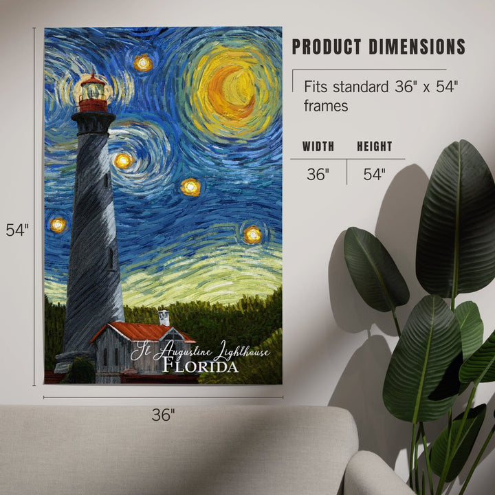 St. Augustine, Florida, Lighthouse, Starry Night, Art & Giclee Prints Art Lantern Press 