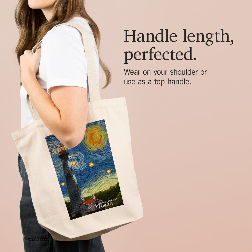 St. Augustine, Florida, Lighthouse, Starry Night, Tote Bag Totes Lantern Press 