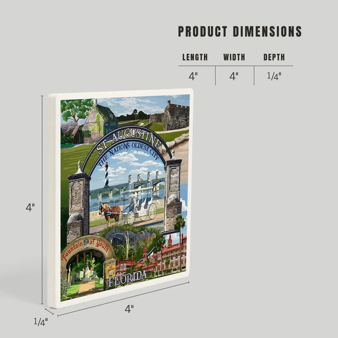 St. Augustine, Florida, Montage Scenes, Coasters Coasters Lantern Press 