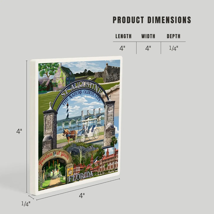 St. Augustine, Florida, Montage Scenes, Coasters Coasters Lantern Press 