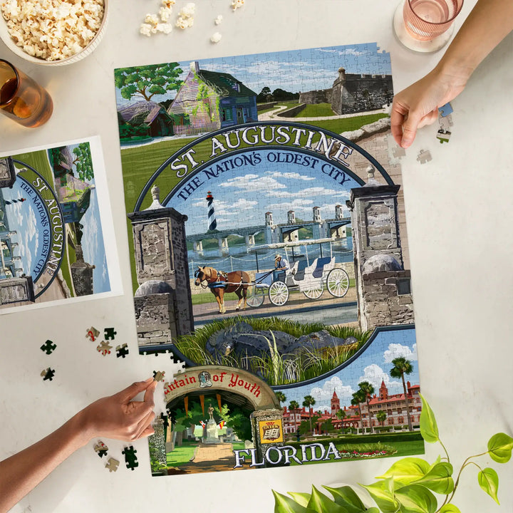 St. Augustine, Florida, Montage Scenes, Jigsaw Puzzle Puzzle Lantern Press 