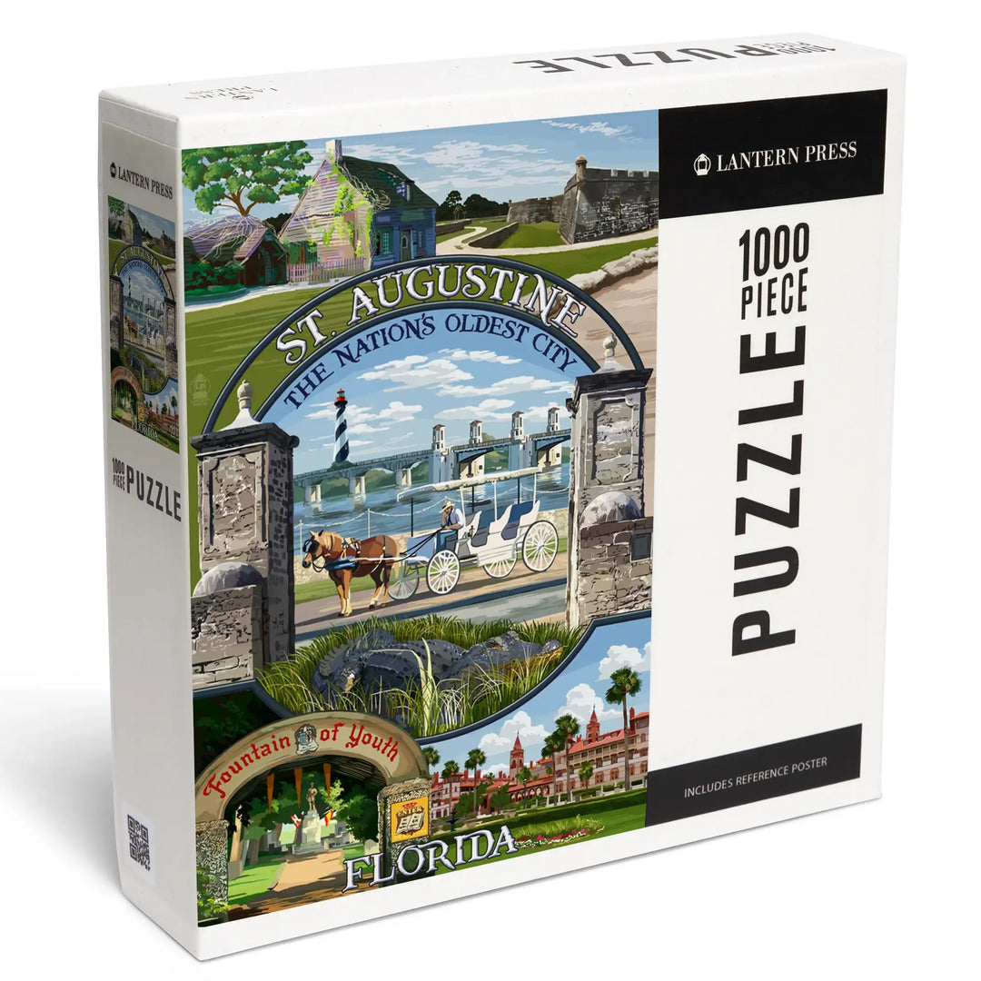 St. Augustine, Florida, Montage Scenes, Jigsaw Puzzle Puzzle Lantern Press 