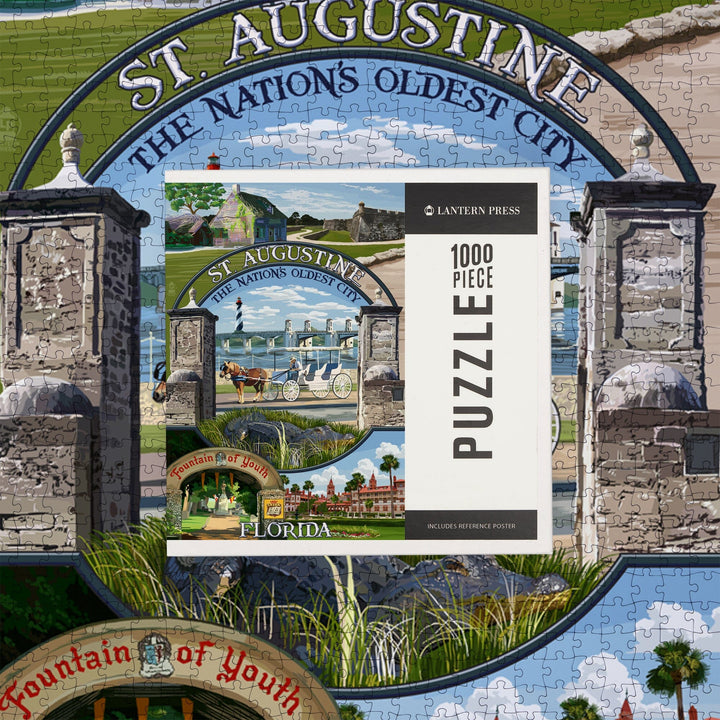 St. Augustine, Florida, Montage Scenes, Jigsaw Puzzle Puzzle Lantern Press 