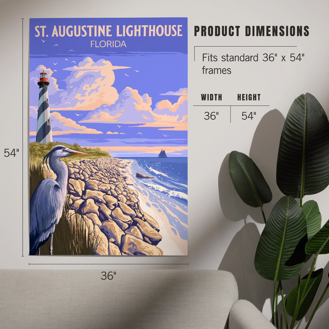 St. Augustine, Florida, Painterly, St. Augustine Lighthouse, Art & Giclee Prints Art Lantern Press 