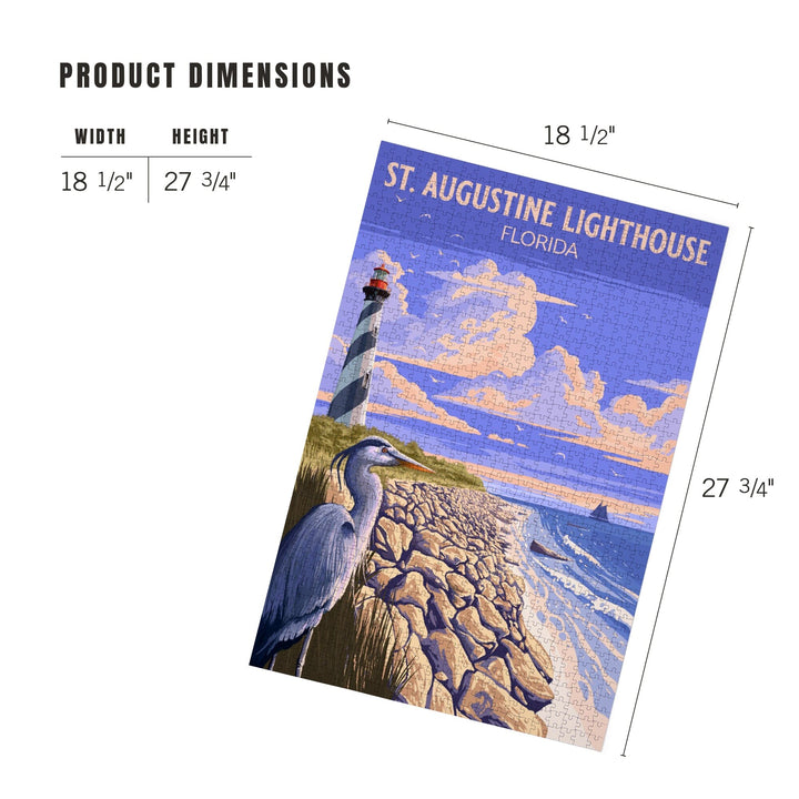 St. Augustine, Florida, Painterly, St. Augustine Lighthouse, Jigsaw Puzzle Puzzle Lantern Press 