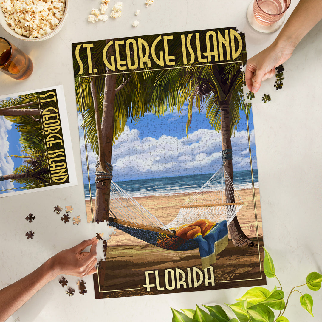 St. George Island, Florida, Hammock, Jigsaw Puzzle Puzzle Lantern Press 