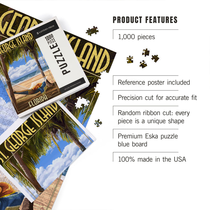 St. George Island, Florida, Hammock, Jigsaw Puzzle Puzzle Lantern Press 
