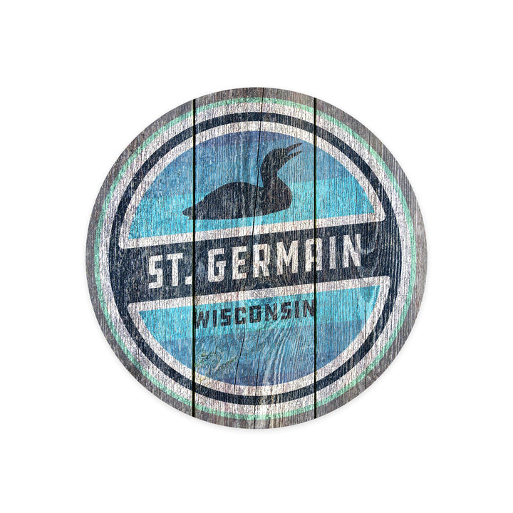 St Germain, Wisconsin, Rustic Loon, Contour, Vinyl Sticker Sticker Lantern Press 