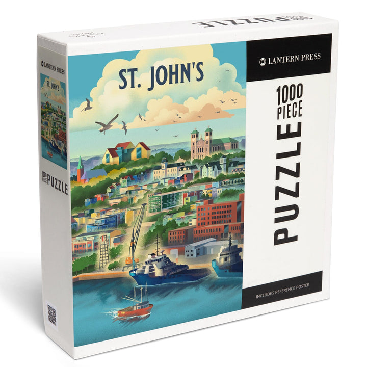 St. John's, Newfoundland and Labrador, Lithograph City Series, Jigsaw Puzzle Puzzle Lantern Press 