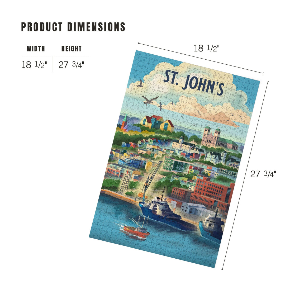 St. John's, Newfoundland and Labrador, Lithograph City Series, Jigsaw Puzzle Puzzle Lantern Press 