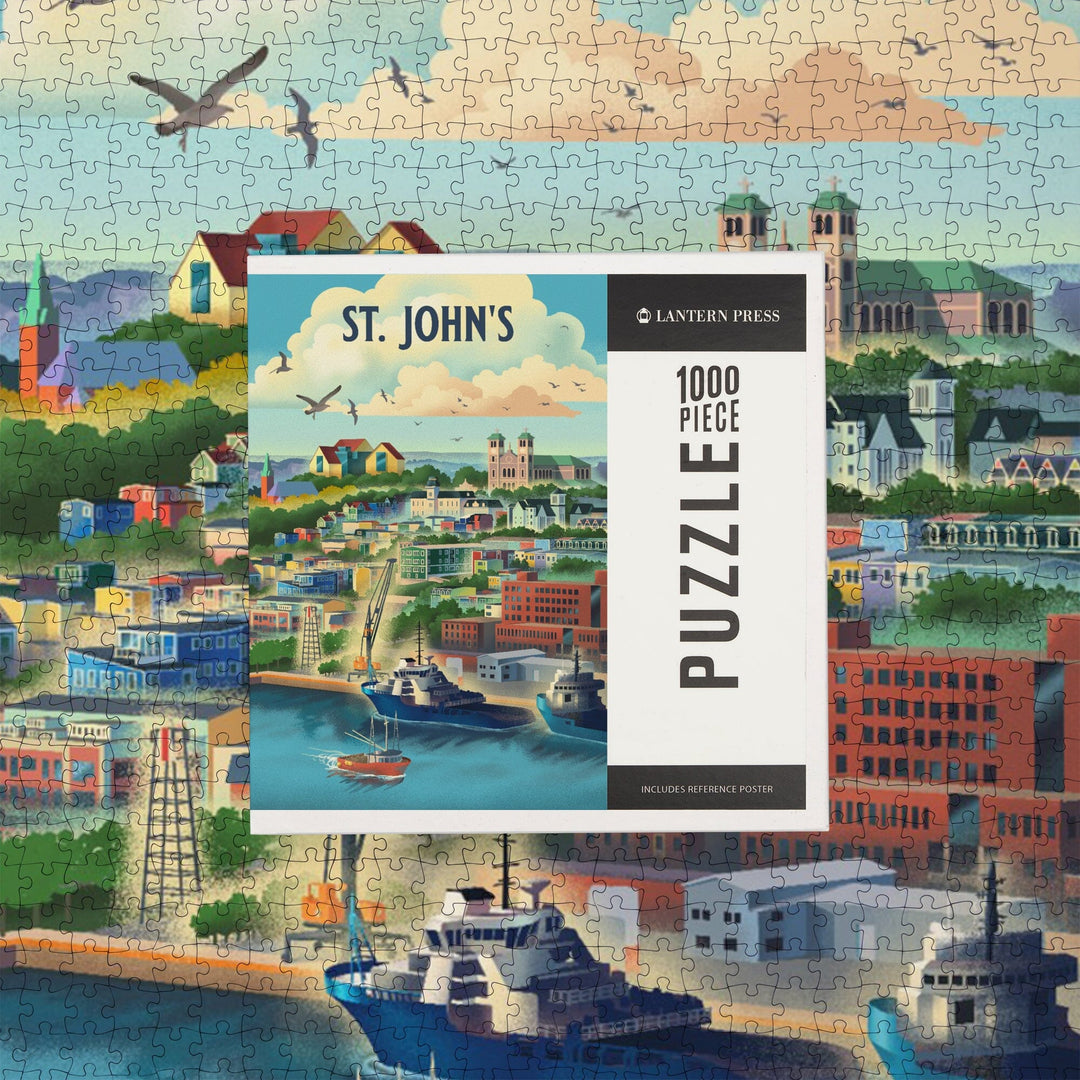 St. John's, Newfoundland and Labrador, Lithograph City Series, Jigsaw Puzzle Puzzle Lantern Press 