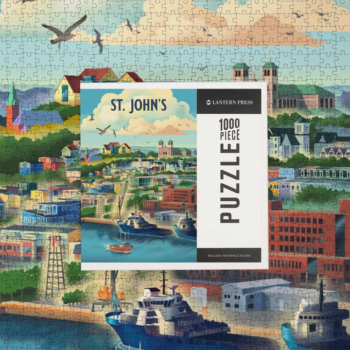St. John's, Newfoundland and Labrador, Lithograph City Series, Jigsaw Puzzle Puzzle Lantern Press 