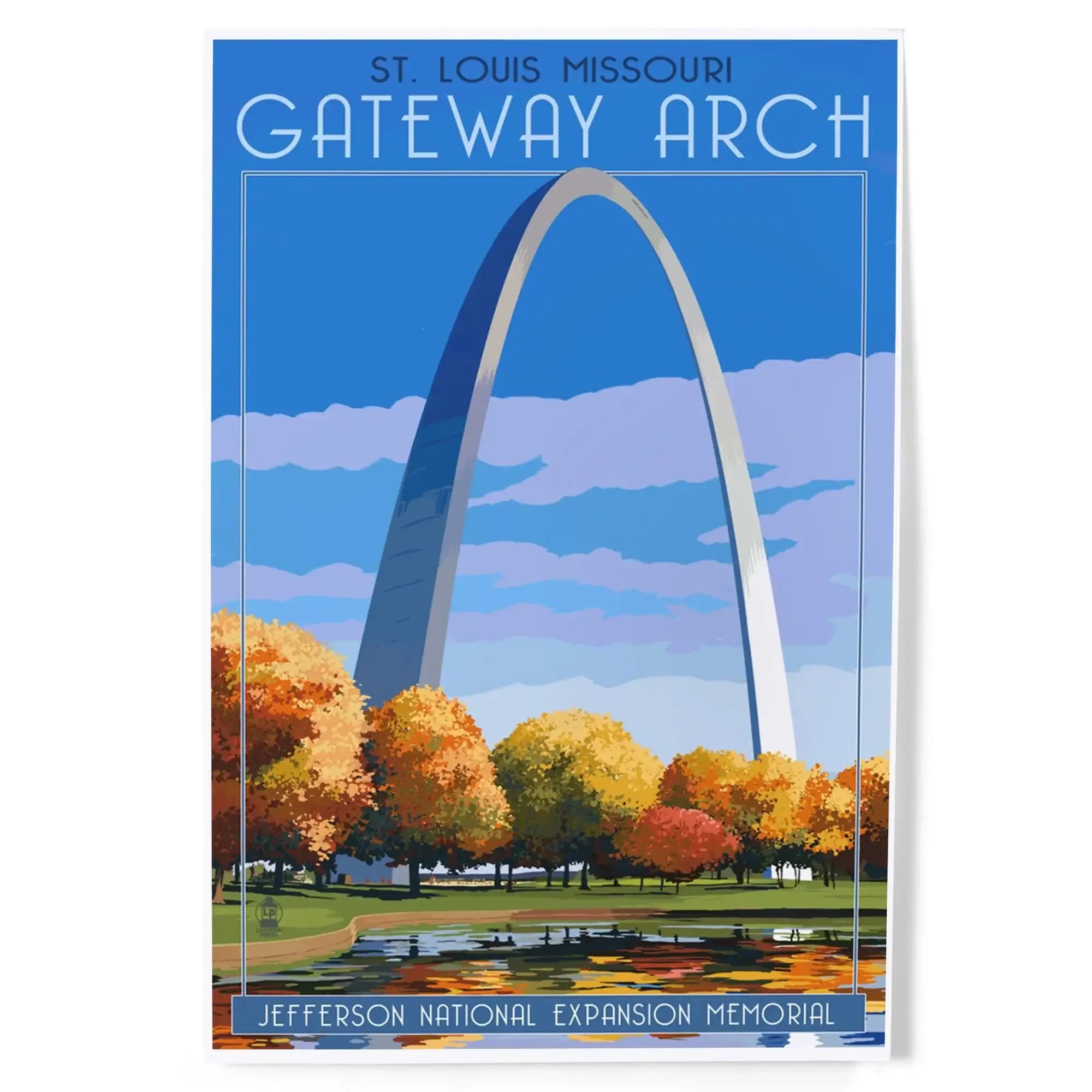 St. Louis, Missouri, Gateway Arch in Fall art prints, metal signs
