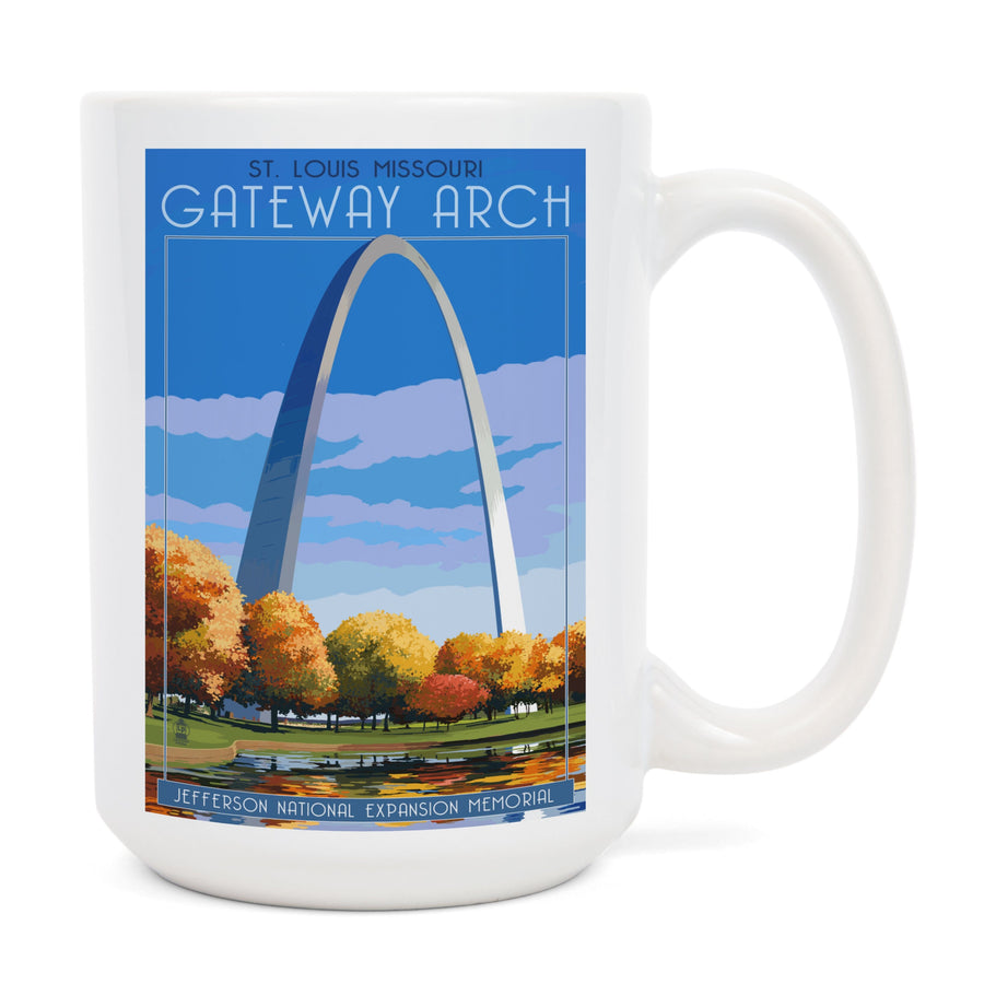 St. Louis, Missouri, Gateway Arch in Fall, Ceramic Mug Mugs Lantern Press 