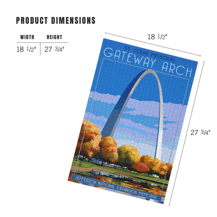St. Louis, Missouri, Gateway Arch in Fall, Jigsaw Puzzle Puzzle Lantern Press 