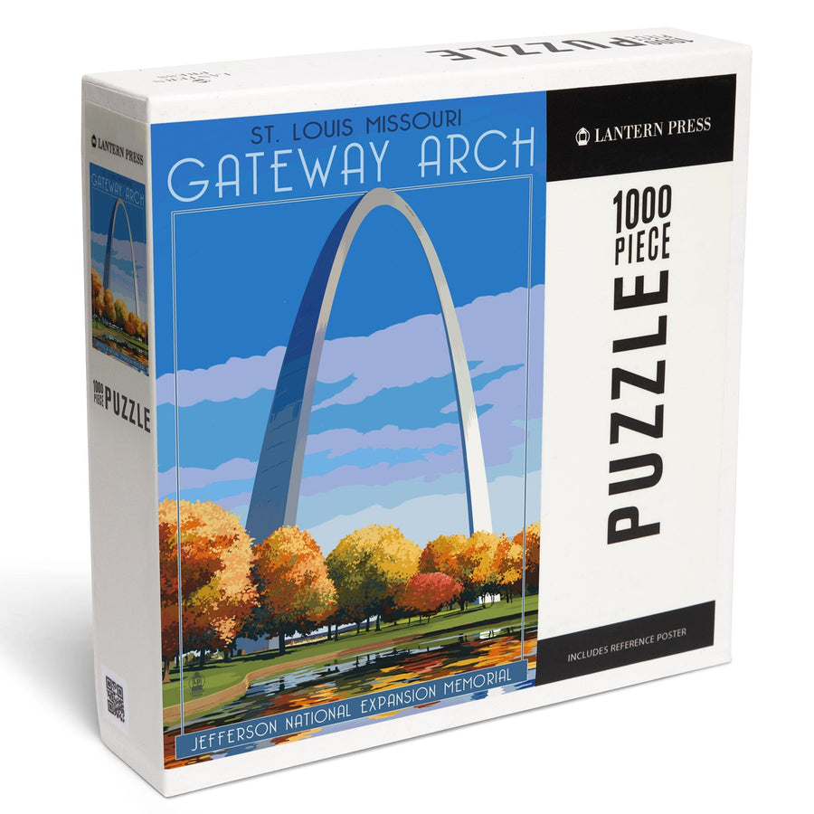 St. Louis, Missouri, Gateway Arch in Fall, Jigsaw Puzzle Puzzle Lantern Press 