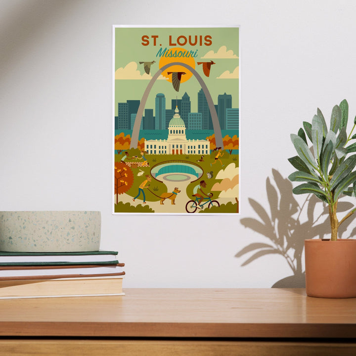 St. Louis, Missouri, Geometric National Park Series, Art & Giclee Prints Art Lantern Press 
