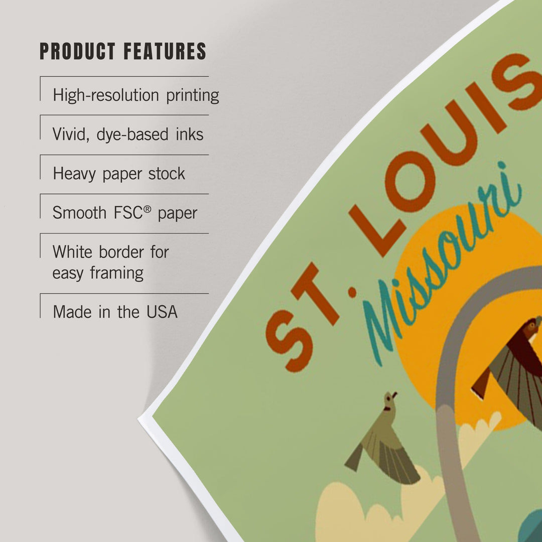 St. Louis, Missouri, Geometric National Park Series, Art & Giclee Prints Art Lantern Press 