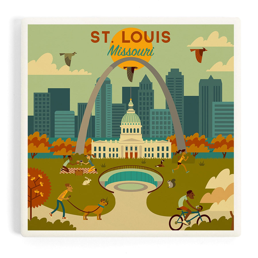 St. Louis, Missouri, Geometric National Park Series, Coasters Coasters Lantern Press 