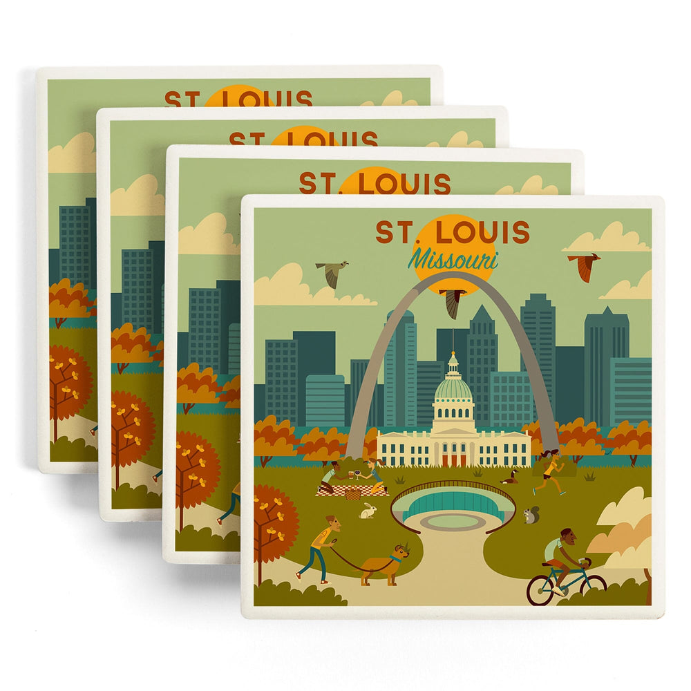 St. Louis, Missouri, Geometric National Park Series, Coasters Coasters Lantern Press 