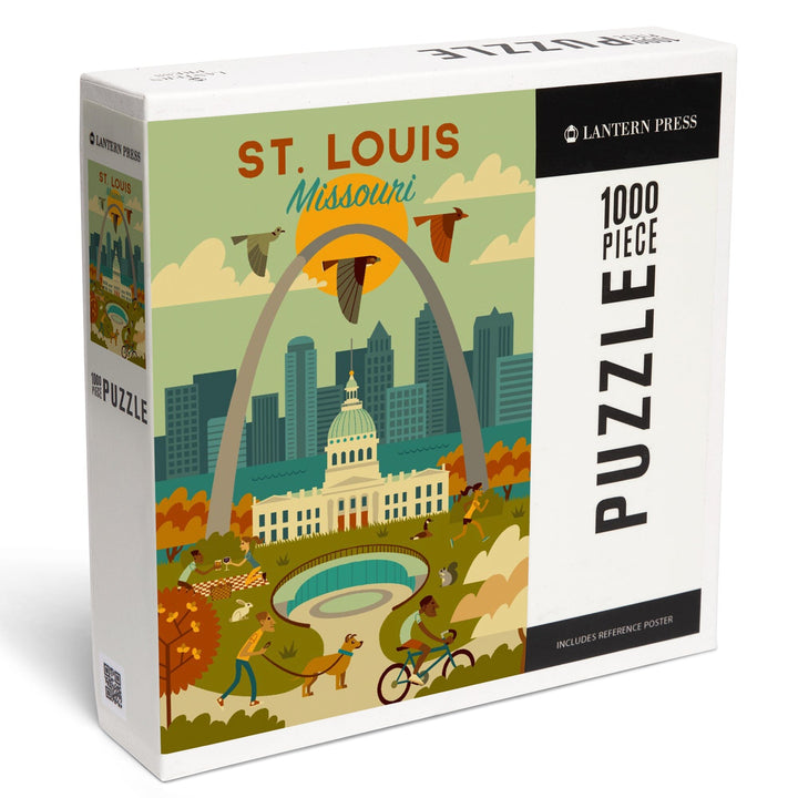 St. Louis, Missouri, Geometric National Park Series, Jigsaw Puzzle Puzzle Lantern Press 
